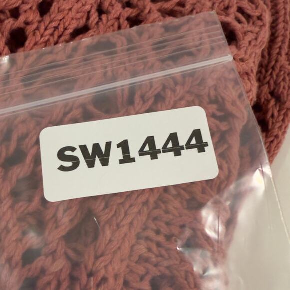 Zara Womens Dusty Rose Crochet Open Knit Hoodie Sweatshirt M NEW Unlined - Picture 11 of 11